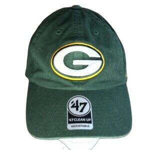 '47 Green Bay Packers Clean Up Green Yellow Logo Adjustable Strap Hat